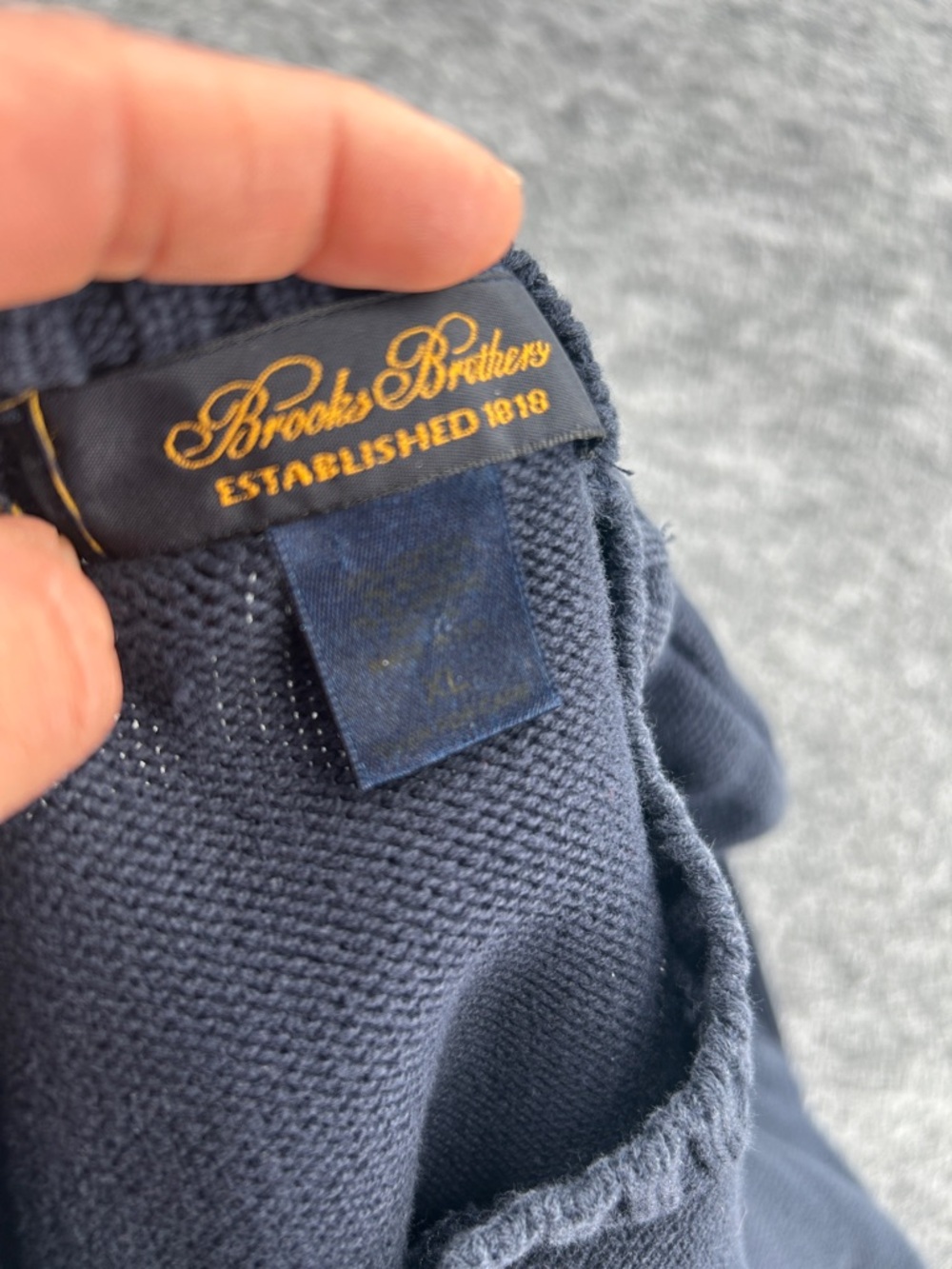 Brooks Brothers Men’s Navy Blue Crewneck Sweater Long Sleeve Size XL - Picture 8 of 8